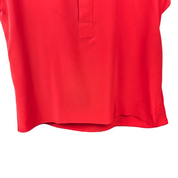 Polo Ralph Lauren Women’s Silk Shirt Red Drop Shoulder Sleeve Small Petite Size - Picture 6 of 9
